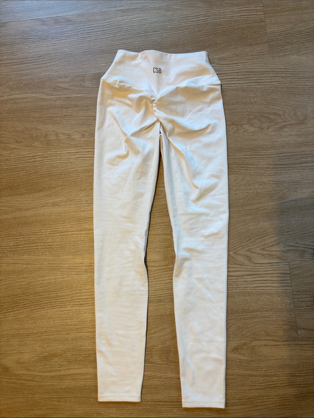 CSB Crop Shop Boutique Women’s S Scrunch White Legging Yoga Gym